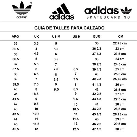 calibre de zapatillas adidas.